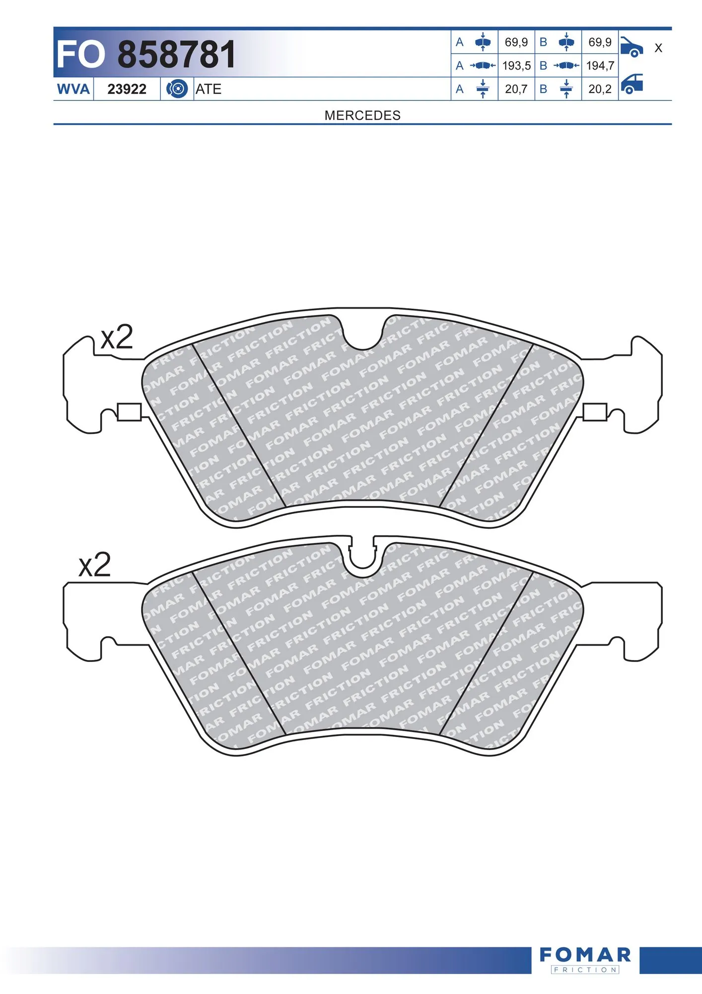 Brake Pad Set, disc brake